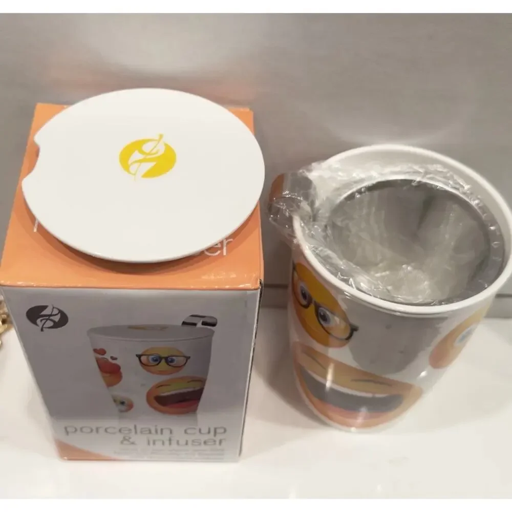 Emoji Porcelain Cup and Infuser for Loose Leaf Tea new in box
